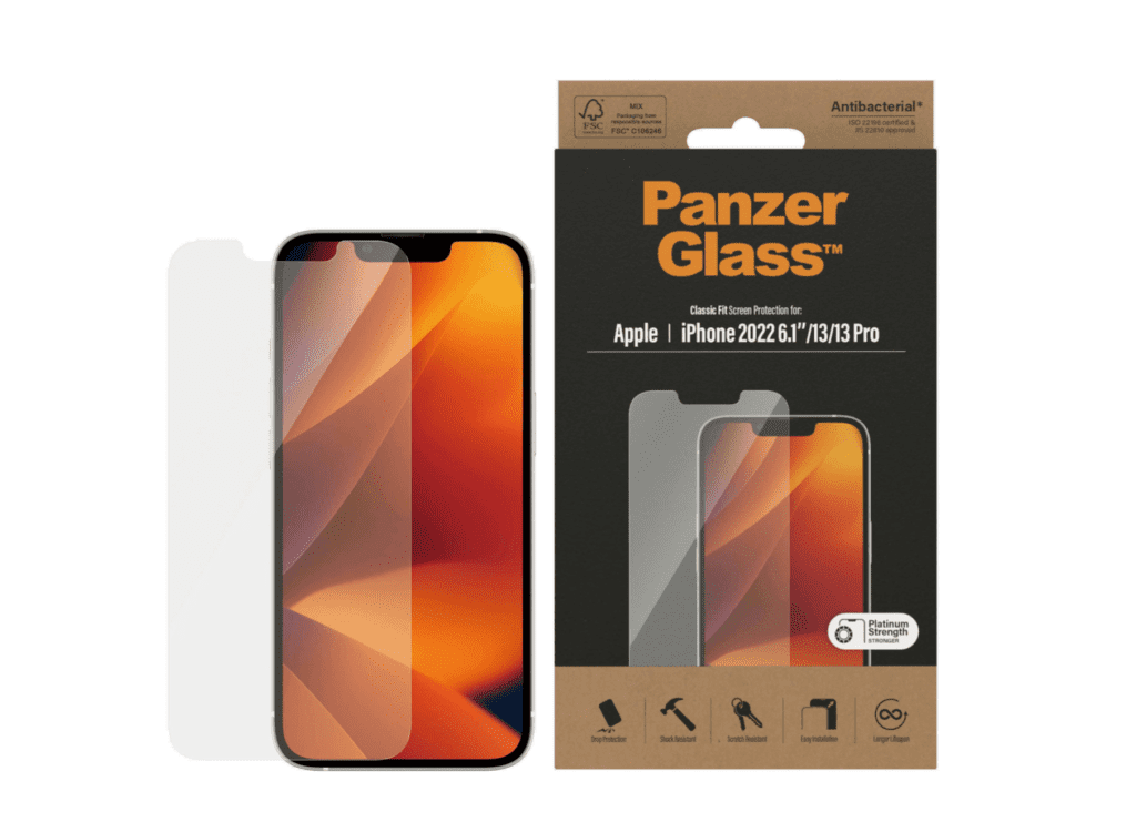 PanzerGlass Classic Fit (1 Piece) iPhone 14, iPhone 13 Pro, iPhone 13