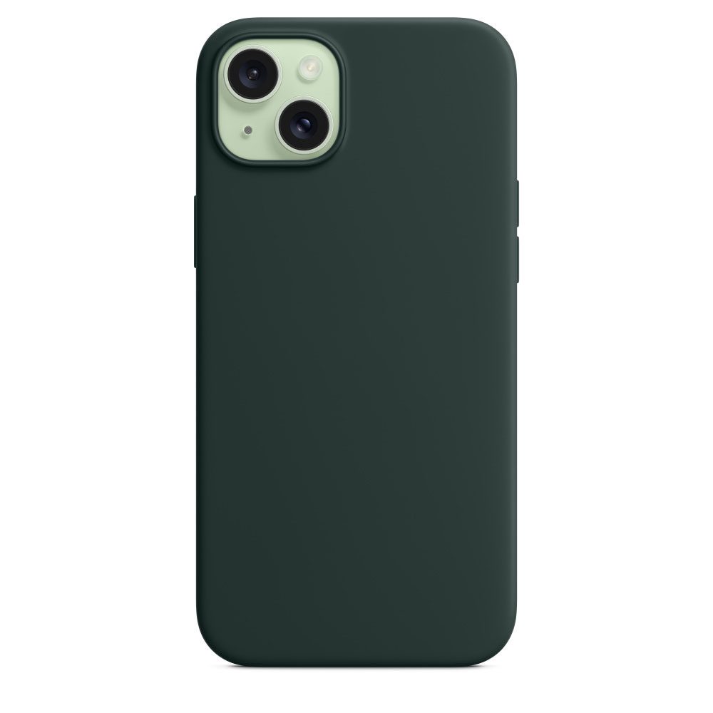 Silicone Case with MagSafe for iPhone 15 – Green