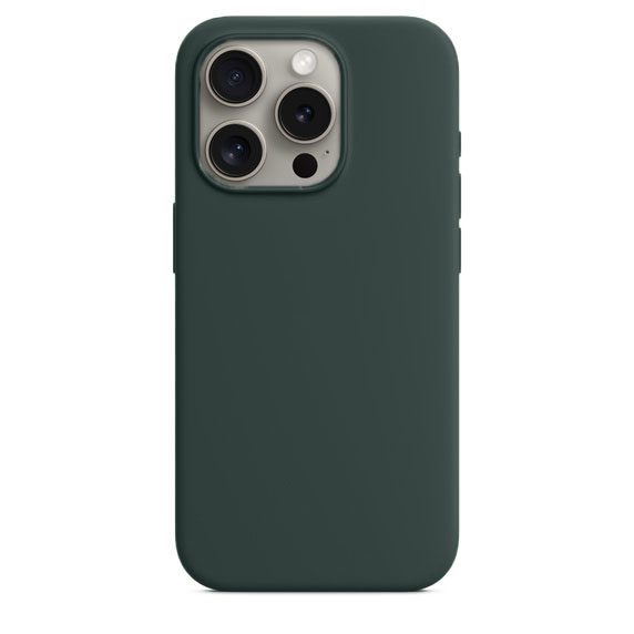 Silicone Case with MagSafe for iPhone 15 Pro – Green