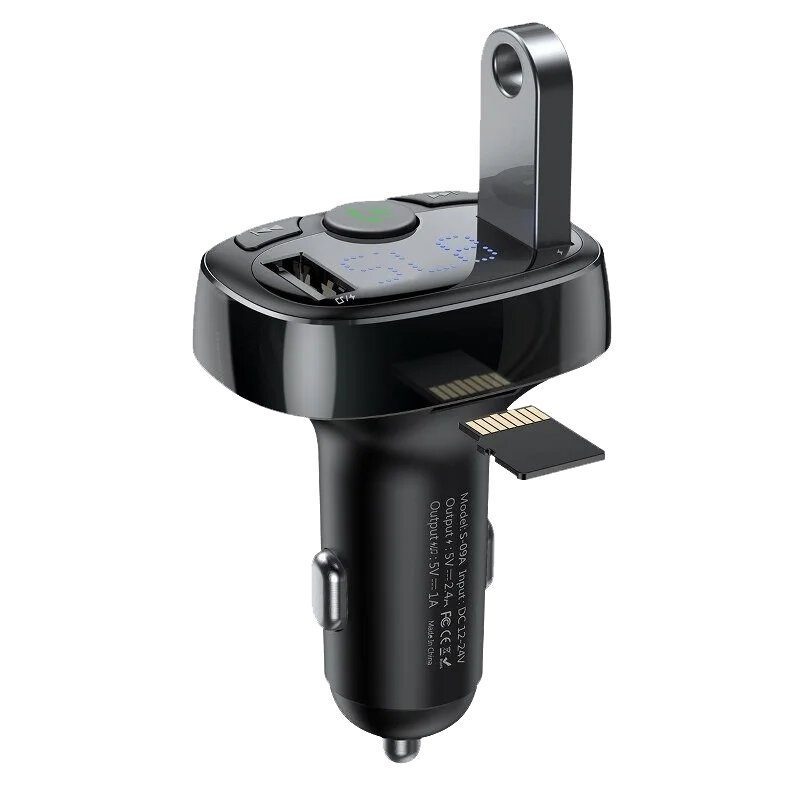 Baseus FM Transmitter T typed Bluetooth 2xUSB microS - Black