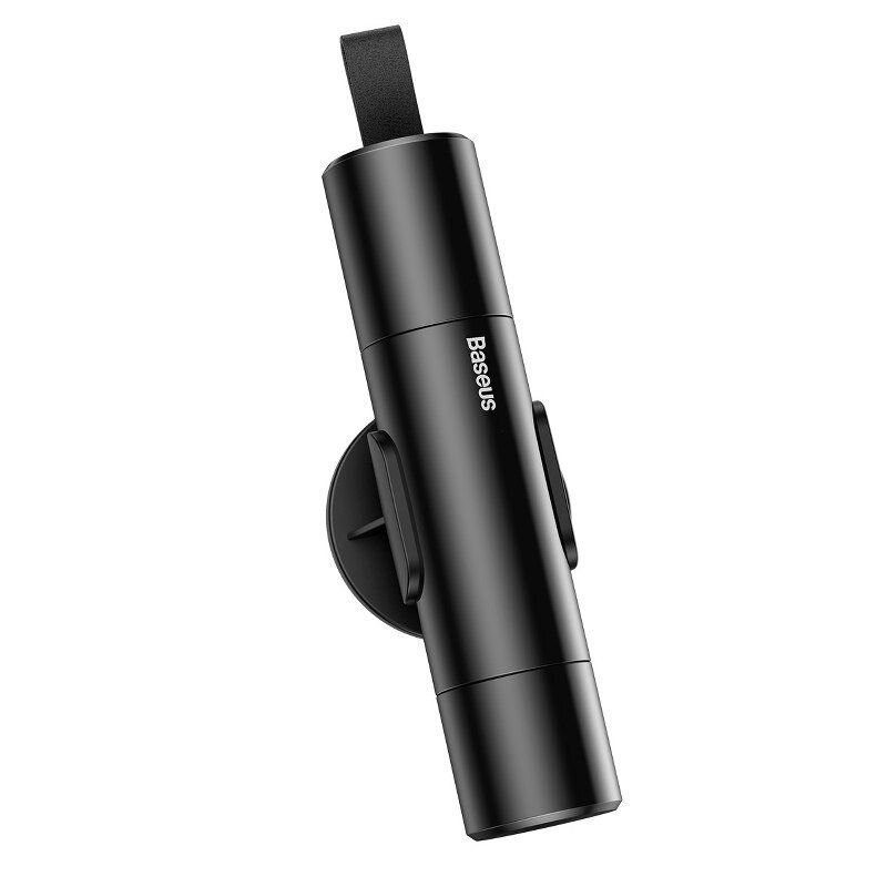 Baseus 2in1 Safety Hammer Punch For Windows + Knife For Cutting Belts - Dark Gray