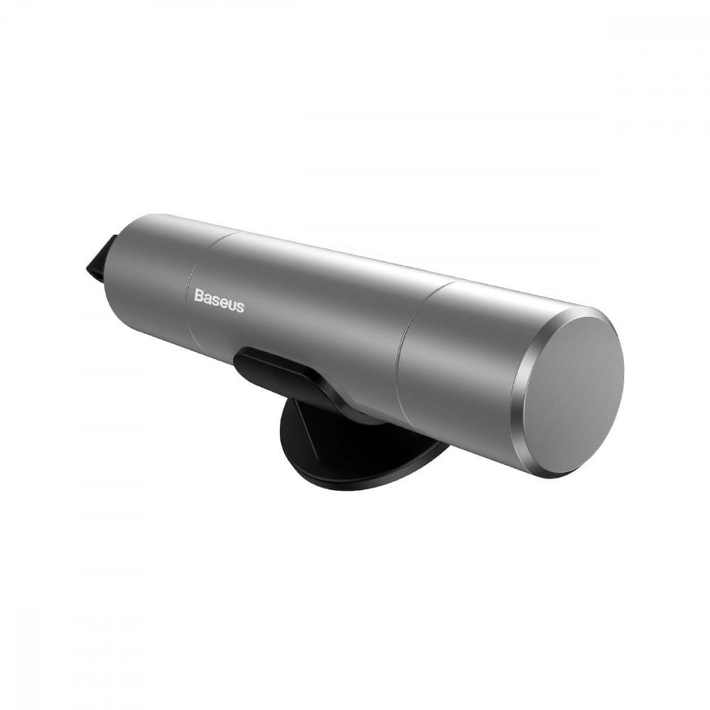 Baseus 2in1 Safety Hammer Punch For Windows + Knife For Cutting Belts - Silver
