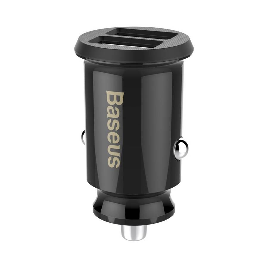 Baseus Grain Car Charger (Dual USB 5V 3.1A ) Black