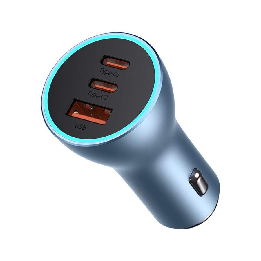 Baseus Golden Contactor Pro Triple Fast Charger Car Charger 65W U+C+C Wathet blue