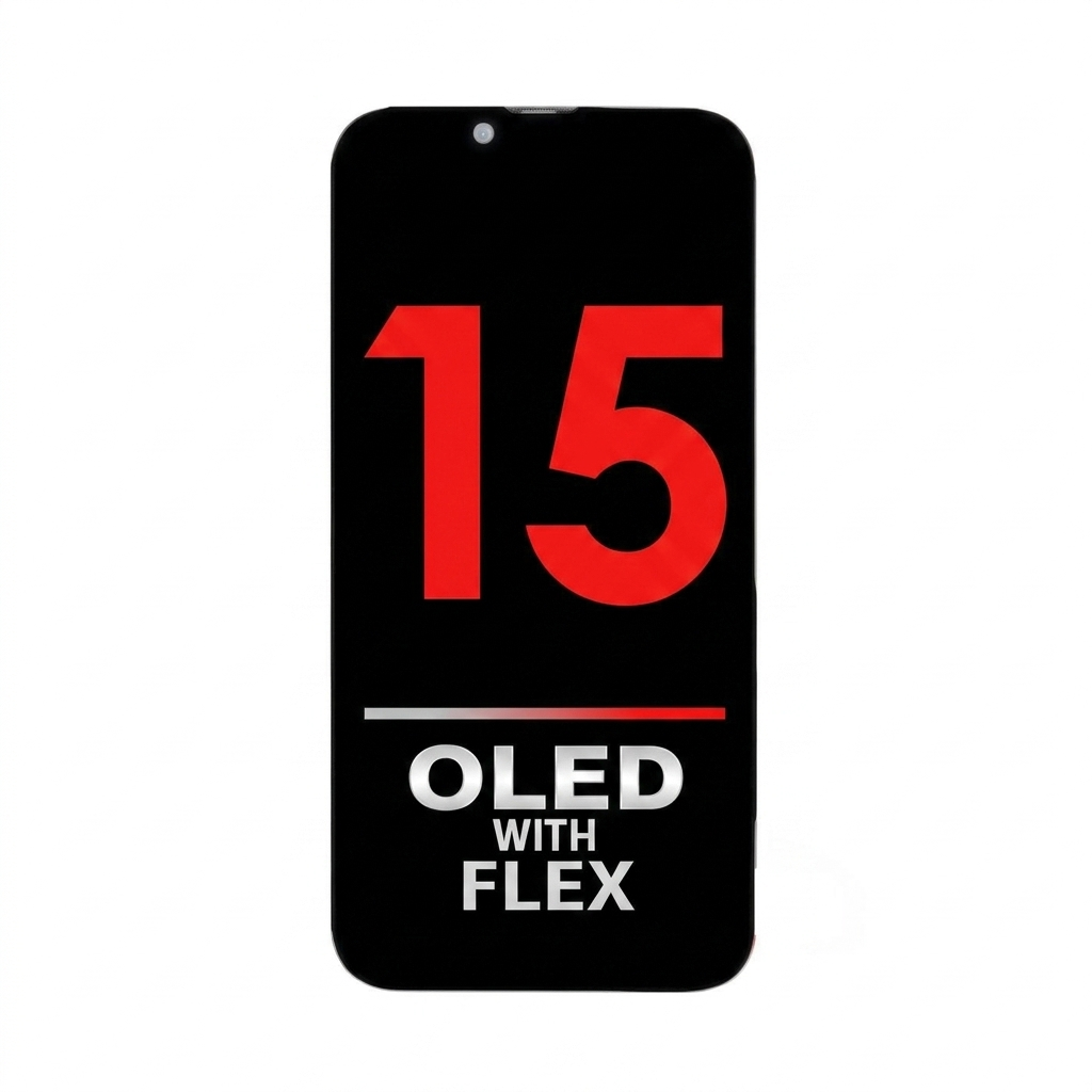 iPhone 15 OLED Assembly with Sensor Flex (Diagnosable)